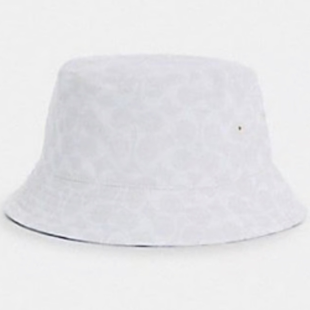 Coach reversible white and blue tie dye bucket hat new